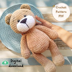 Teddy Bear Crochet Pattern, Amigurumi Teddy Bear Pattern, Bear Crochet Toy, Pattern In English, Crochet Pattern amigurumi,Bear Plush Crochet