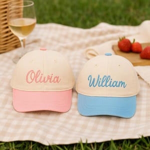 Embroidered Toddler Custom Name Hat, Toddler Baseball Cap, Embroidered Name Hat, Two-Tone Wash Cap, Baby Gift, Children’s Monogram Hat