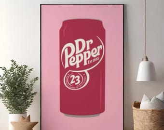 Vintage Dr. Pepper Red White Turquoise Wall Art Decor Photo Print