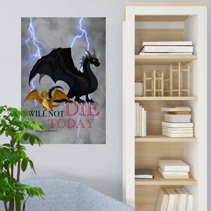 Fourth Wing Inspired Wall Art, Book Wall Art, Library Wall Art, I Will Not Die Today Fourth Wing, Fourth Wing Digital Art, Digital Wall Art