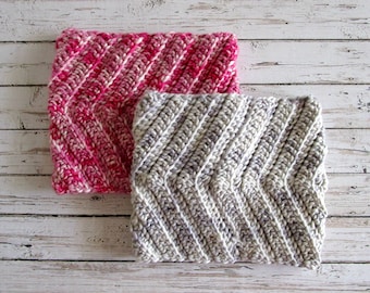 PDF Snow Day Chevron Cowl Crochet Pattern
