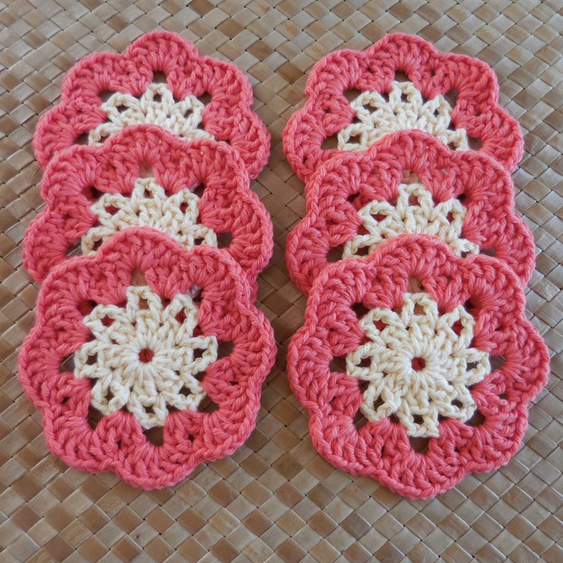 PDF Snowflower Lace Coaster Crochet Pattern image 4