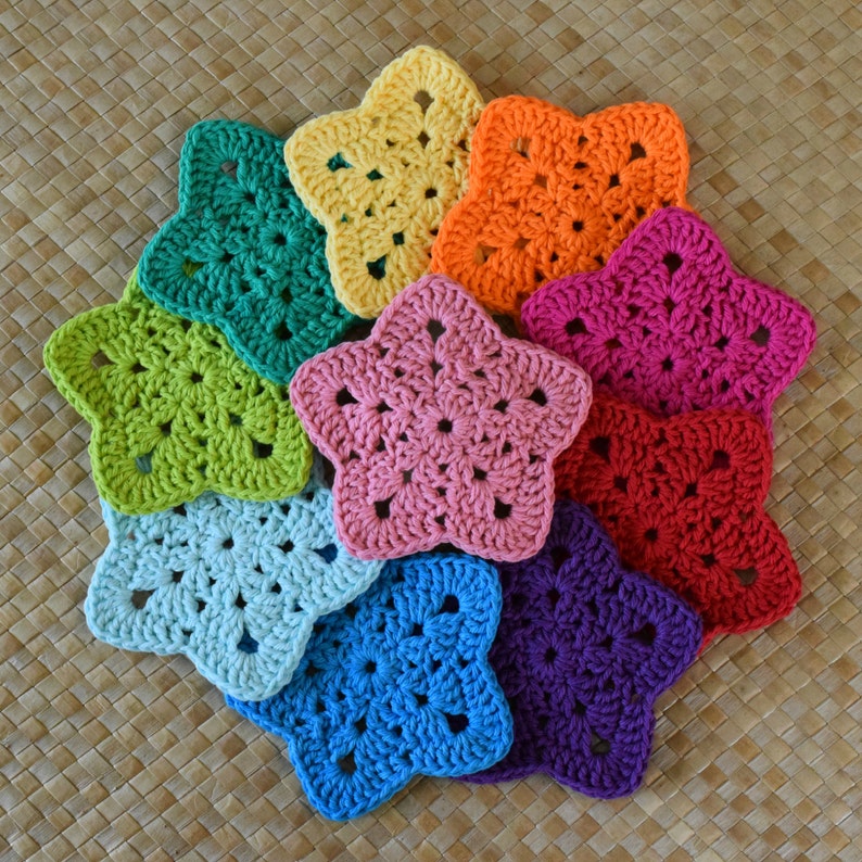 PDF Granny Super Star Coaster N Motif Crochet Pattern image 4