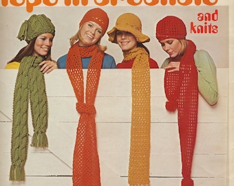 PDF Tops In Crochets Vintage Pattern 1970s Crochet and Knit Hats & Scarves