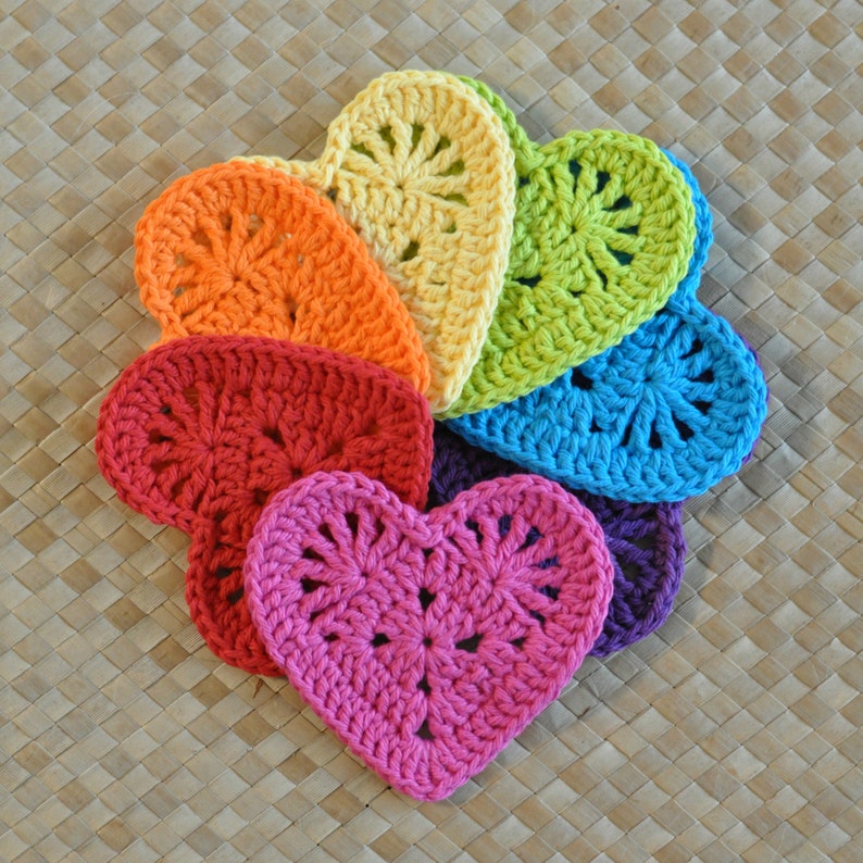 PDF Granny Heart Coaster N Motif Crochet Pattern image 4