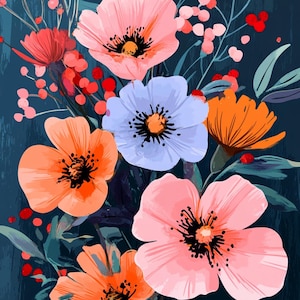 Floral Blumen iPhone Wallpaper, Blumen iPhone Wallpaper, Hintergrundbild für iPhone, Digital Download, Sperrbildschirm
