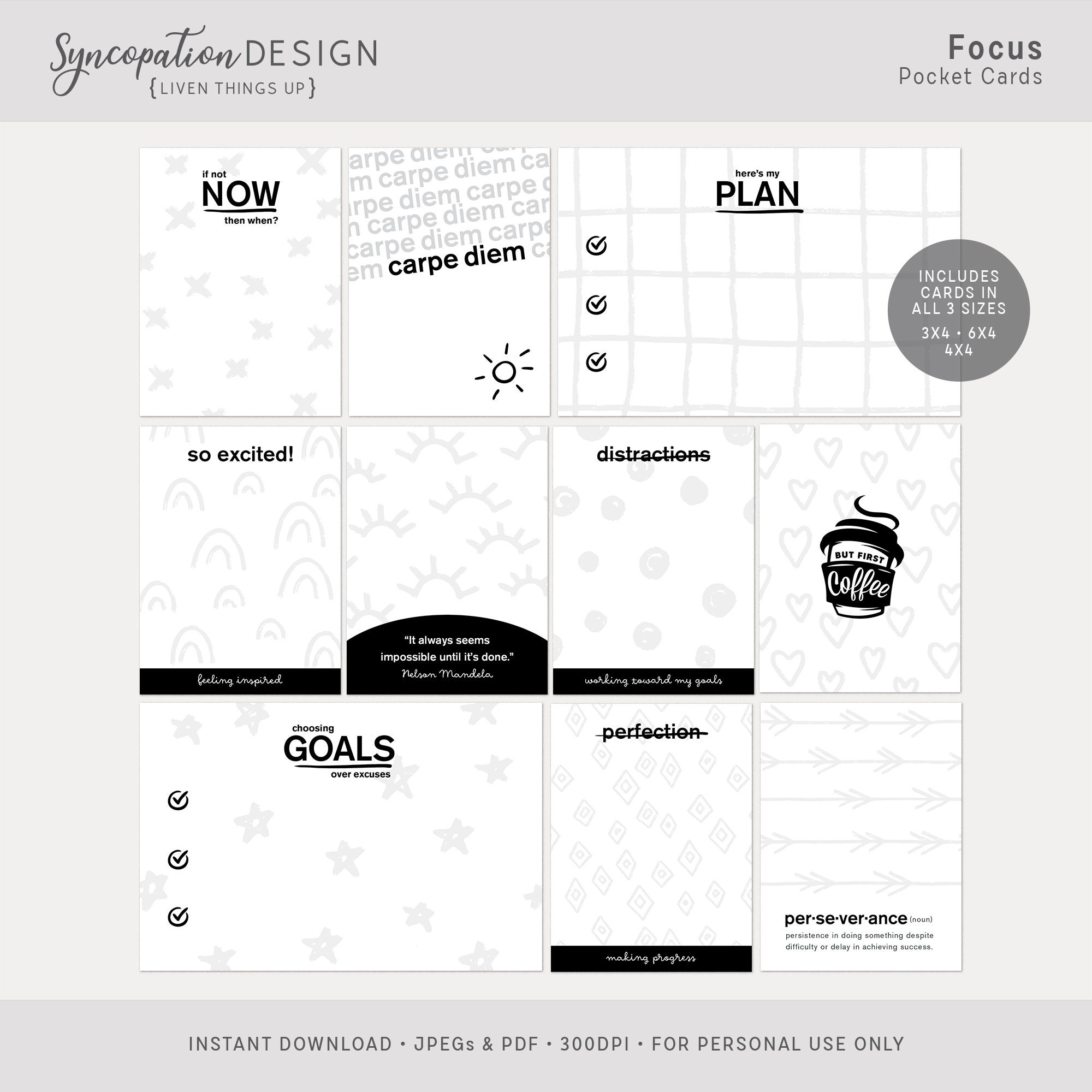 Pocket Cards Focus : Digital Scrapbooking resolutions - Etsy