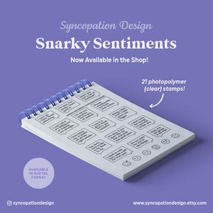 May include: A notepad with a blue spiral binding, featuring various snarky sentiments in speech bubbles. The text includes phrases like "I can't," "I'm here, I'm awake," and "Being a dick won't make yours any bigger." The notepad is labeled "Snarky Sentiments."