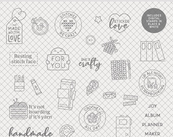 Digital Stamps | Made with Love : PNGs + brushes for scrapbooks, journals, planners • crafts handmade knit crochet scrapbook stitch hobby