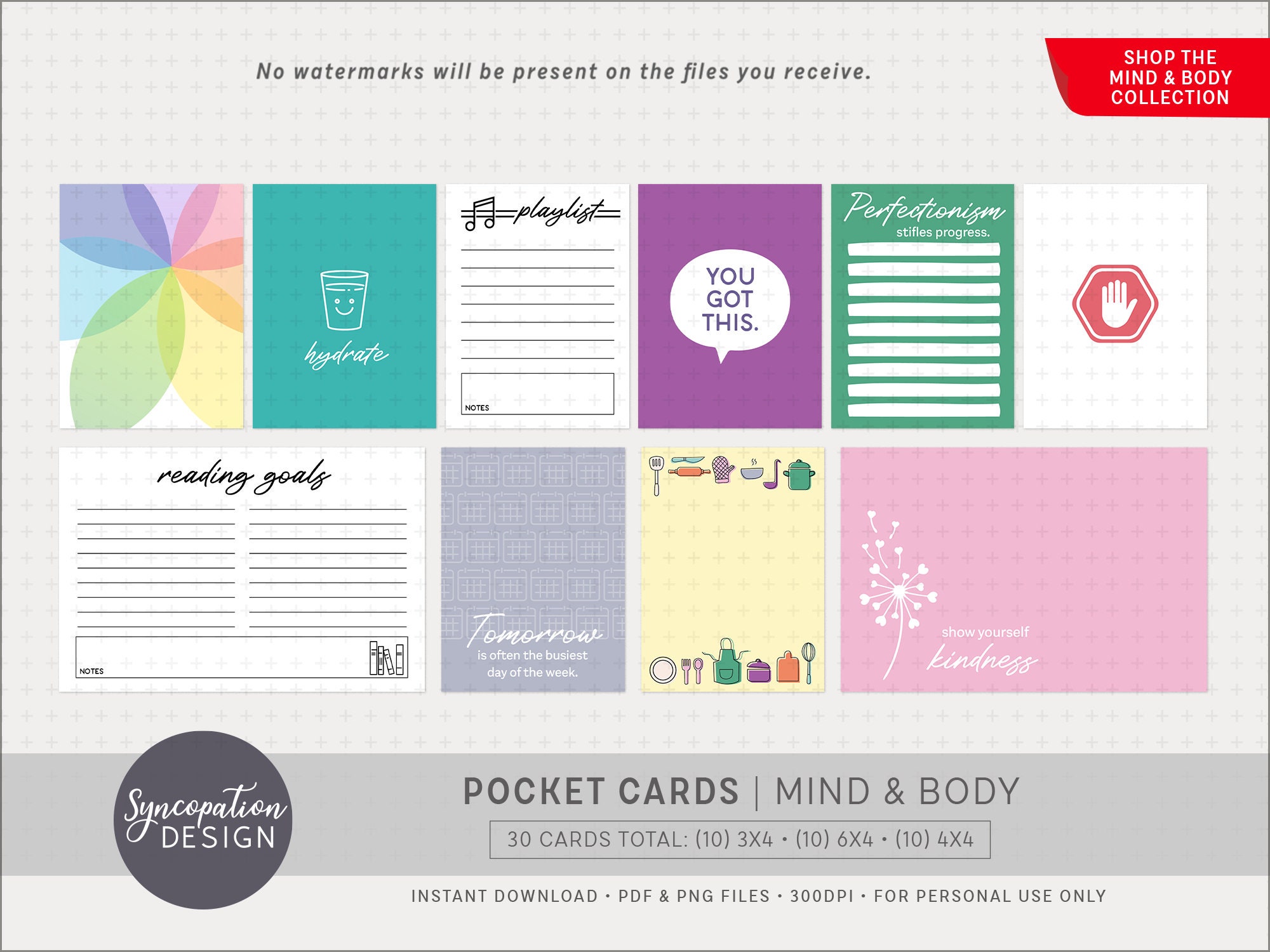 Pocket Cards Mind & Body : Digital Scrapbooking Journal - Etsy