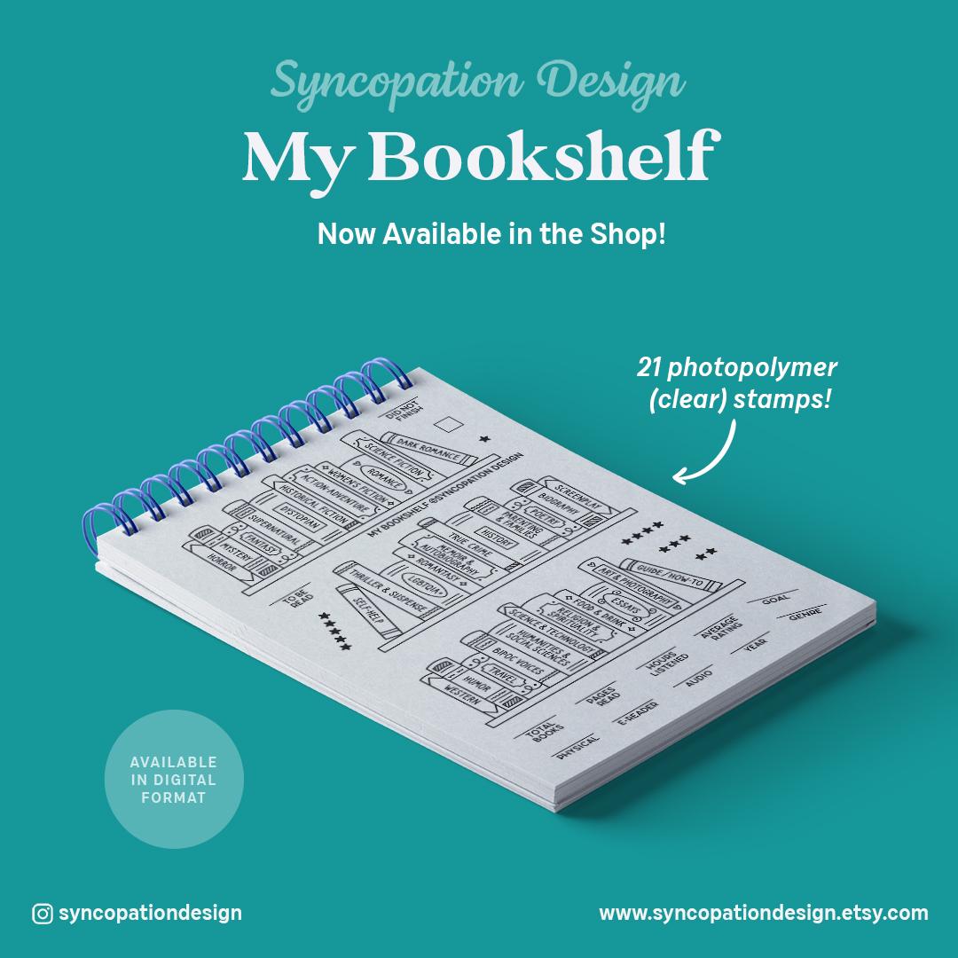 Clear Stamp Set | My Bookshelf (4x6) : 21 Stamps for Scrapbooks ...