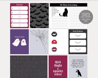 Pocket Cards | Oh My Goth! : Digital Scrapbooking • Project Life • Card Making (music vampire black cat Halloween Goth alternative darkwave)