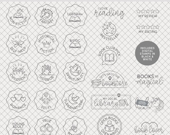 Digital Stamps | Resting Book Face : Digital Scrapbooking • photo overlays for Project Life, journals • reading books read genres library
