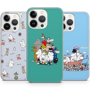 Custodie per telefono Moomin per iPhone 16 Pro Max e 16 15 14 13 12 Xr Xs 7 SE, cover compatibile con Samsung S25 S25+ A26 A36 A56 S24 Ultra S23 S22