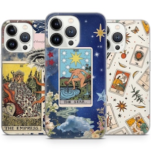 Tarotkaarthoesjes voor iPhone 16 Pro Max en 16 15 14 13 12 Xr Xs 7 SE, hoes past op Samsung S25 Ultra S25+ A26 A36 A56 S24 Ultra S23 S22