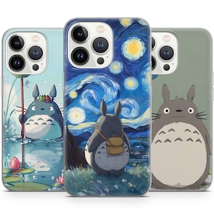 Coques Totoro pour iPhone 16 Pro Max et 16 15 14 13 12 Xr Xs 7 SE, Compatible avec Samsung S25 Ultra S25+ A26 A36 A56 S24 Ultra S23 S22