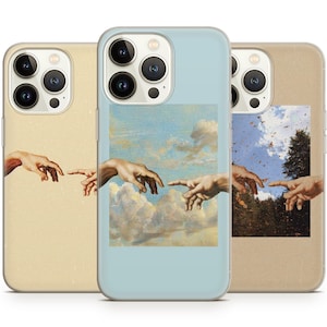 The Creation of Adam Michelangelo Phone cases for iPhone 16 15 14 13 12 Xr Xs 7 SE, Cover fits Samsung S25 Ultra S25+ A26 A56 S24 Ultra S23