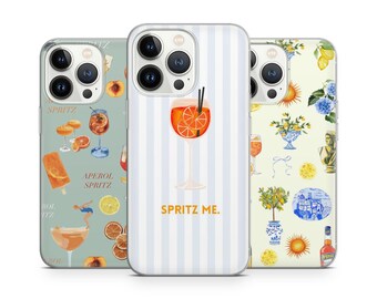 Aperol Spritz cases for iPhone 16 Pro Max and 16 15 14 13 12 Xr Xs 7 SE, Cover fits Samsung S25 Ultra S25+ A26 A36 A56 S24 Ultra S23 S22