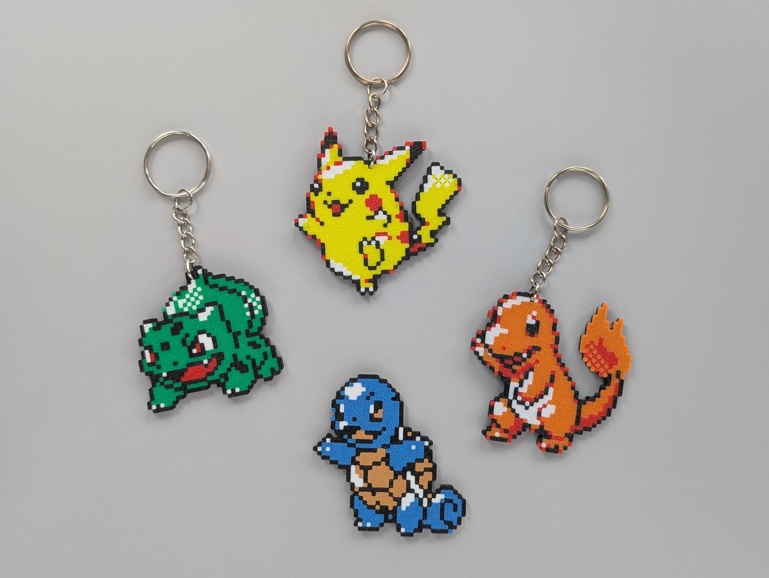PokeMonster Pixel Keychain/Magnet – 3D Printed Retro Gaming Charm (Gift Easter Basket Boyfriend Girlfriend Gift Ideas For Him/Her Kids)