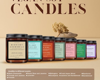Custom Scented Soy Candle: Aromatherapy Gift, Long-Lasting, Eco-Friendly