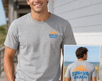 Sun of VA Beach Shirt, Coastal Sunset Graphic Tee, Summer Vacation Apparel