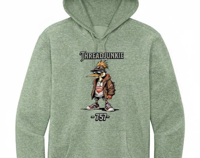 Featured listing image: The "Thread Junkie" 757 Hoodie Minimalistic Bird logo pullover.