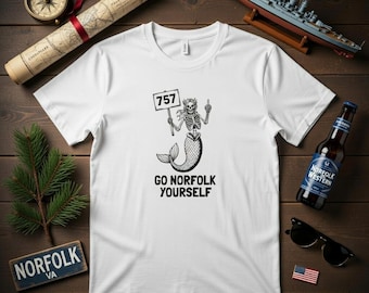 Go Norfolk Yourself | 757 Skeleton Mermaid Tee