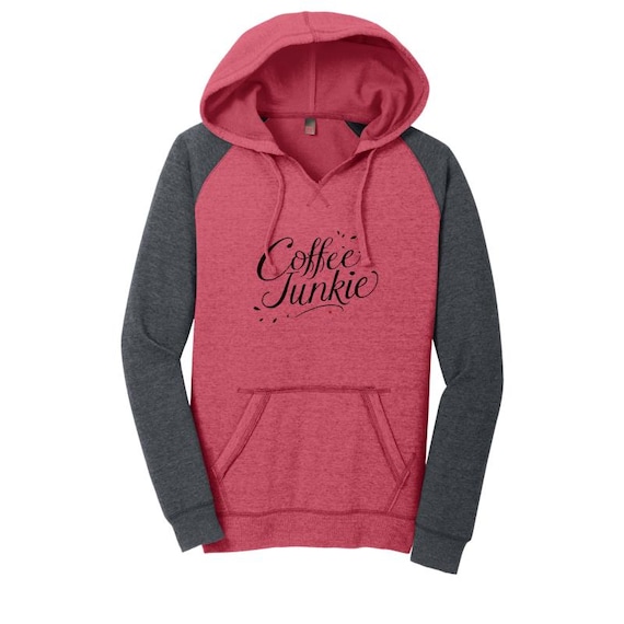 Stylish lightweight fleece, Ladies Hoodie Sweatshirt Coffee Junkie