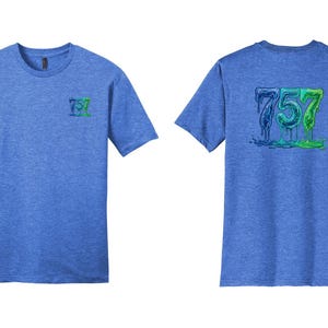 757 Area Code Dripping Graphic Tee, Hampton Roads Virginia Coastal Apparel