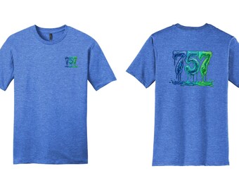 757 Area Code Dripping Graphic Tee, Hampton Roads Virginia Coastal Apparel