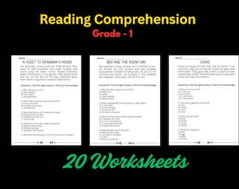 Fichas de comprensión lectora para primer grado: Textos y preguntas divertidas (PDF)