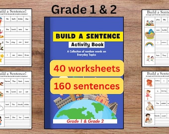 Sentence Building Worksheets | Grade 1 & 2 Writing Practice (PDF)