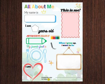 All About Me Worksheet | Back to School Printable, Get to know