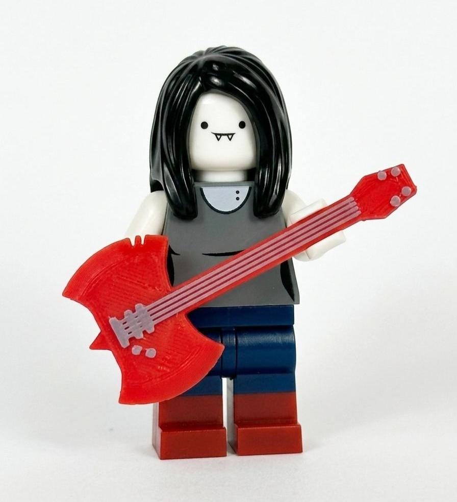 Marceline Axe Bass Guitar | Lego-compatible Minifigure Accessory