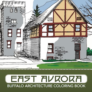 East Aurora Architecture Coloring Book Building Drawings by Dana Saylor image 1