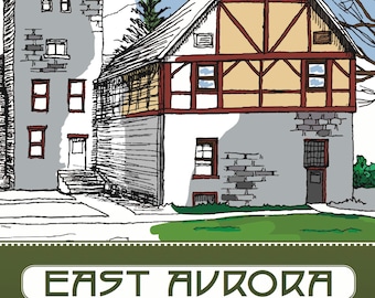East Aurora Architecture Coloring Book Building Drawings by Dana Saylor