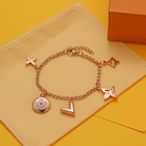 S925 silver with rose gold bracelet, Clover bracelet for women, exquisite bracelet for her birthday gift
