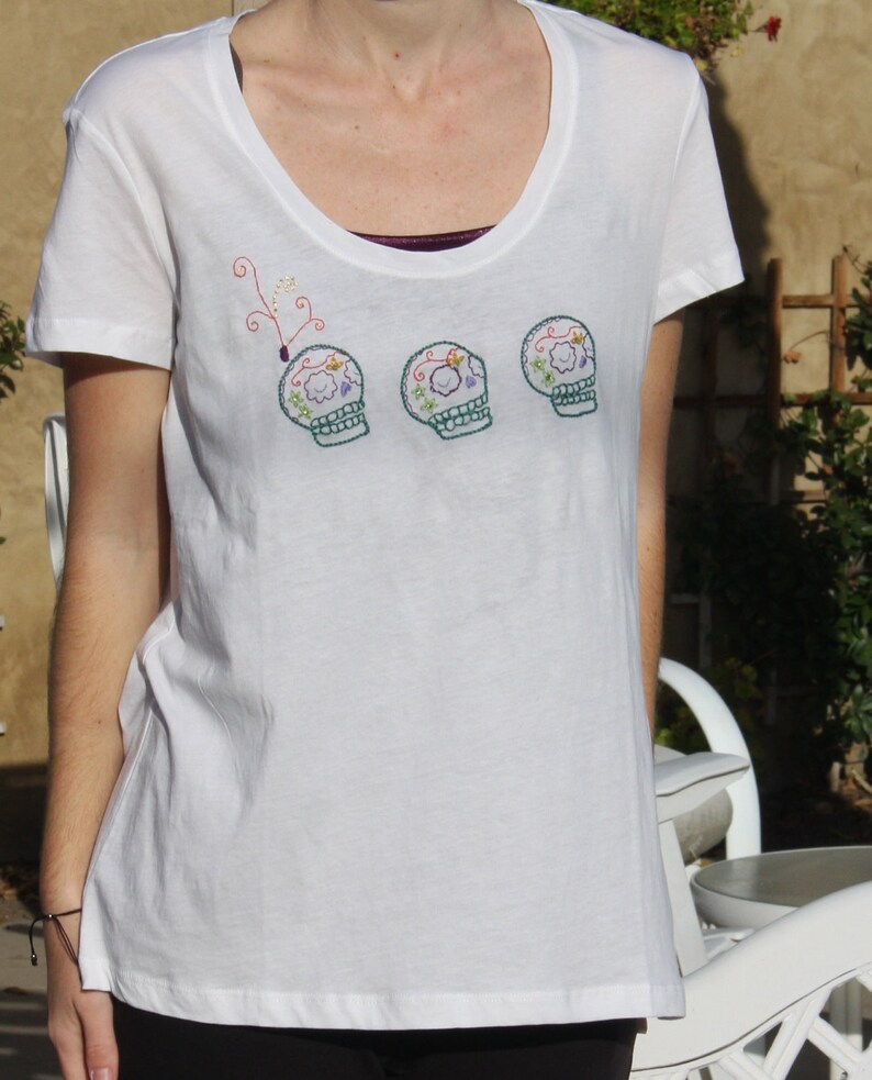 embroidered skull shirt