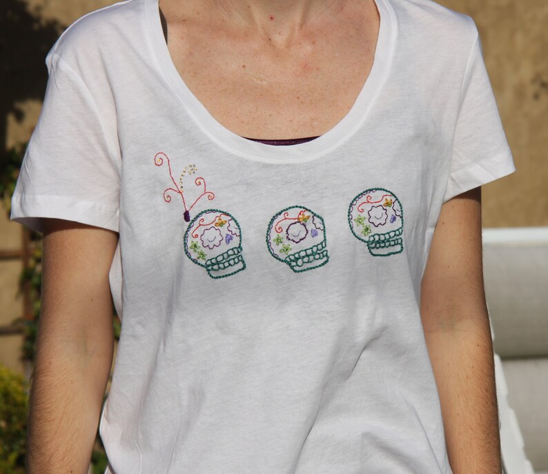 embroidered skull shirt