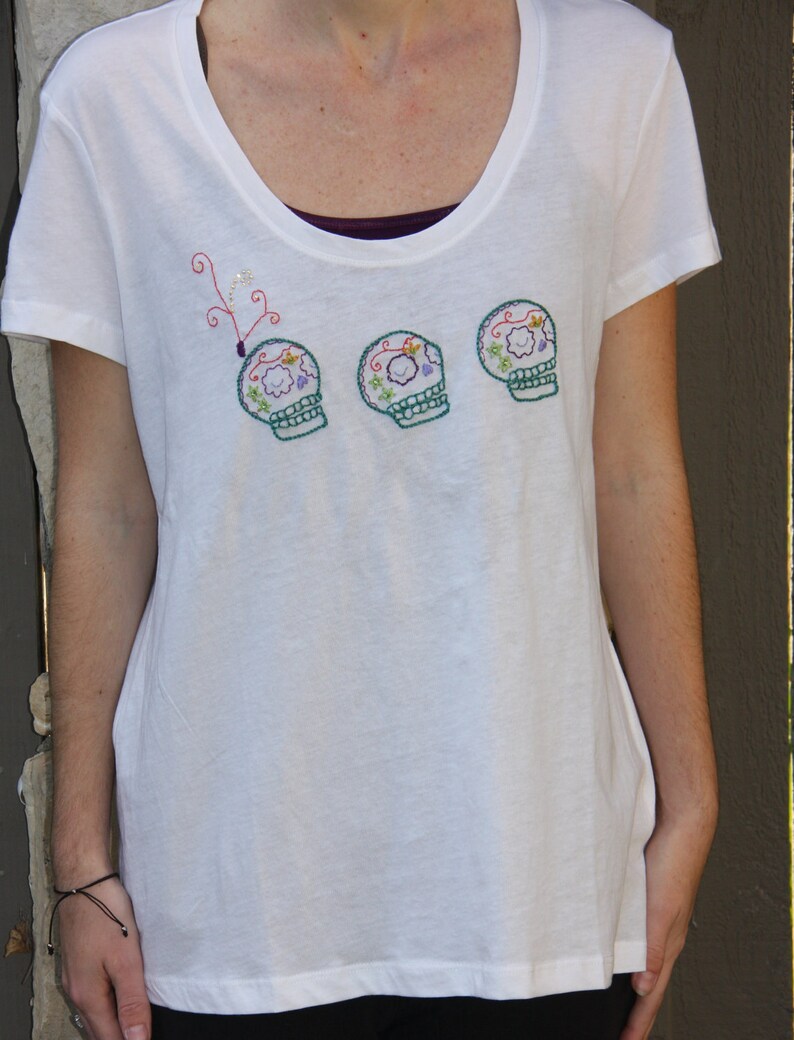 embroidered skull shirt