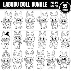 Labubu Designs SVG Bundle, Labubu Clipart, Labubu PNG,Labubu Sticker Svg,Labubu T-shirt,Labubu Themed Svg, Cricut Cut, Digital Download