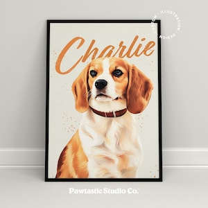 Custom Pet Portraits, Watercolour Pet Painting, Personalized Digital Dog Portraits, Cat Portraits, Pet memorial gift, Pet gift