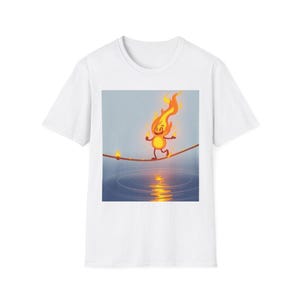 Koszulka unisex z nadrukiem Fire Character Softstyle, zabawna koszulka graficzna dla dzieci i dorosłych, idealna na urodziny, imprezy, letnie wydarzenia, odzież codzienna, prezent