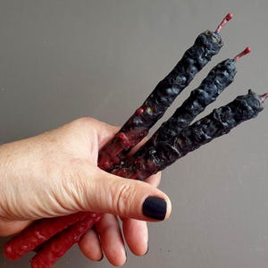 Bee wax Magic Ritual and Witch candles, Black candles, Red beeswax candle, Intention Candle, High-quality ritual candle, Removing negative
