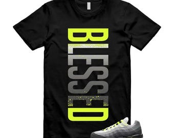 Matchande t-shirt Air Max 95 Big Bubble Neon Gul Svart Cool Grå 2026 OG T-shirt matchande Blessed, Matchande t-shirts Retro Air Max 95