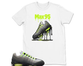 Koszulka pasująca do Air Max 95 Big Bubble Neon Yellow Black Cool Grey 2026 OG T Shirt pasuje do butów Dipping, Koszulki pasujące do Retro Air Max 95