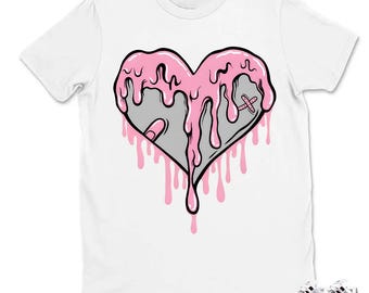 Camiseta DRIPPING HEART a juego con las Air Max 95 Pink Foam Black White OG Big Bubble, camiseta a juego con las zapatillas Air Max 95 Pink Foam, camiseta Jordan a juego