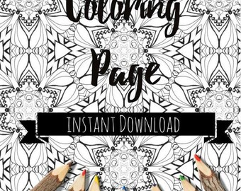 Adult Coloring Page Printable Sheet Mindfulness Gift Instant Download Art Therapy Digital Animal