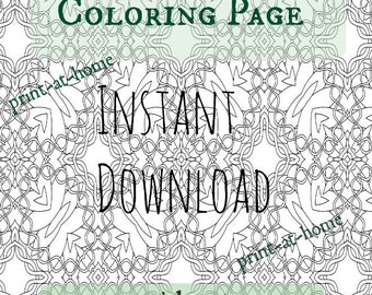 Adult Coloring Page Download Celtic Knot Work Zentangle Printable Sheet