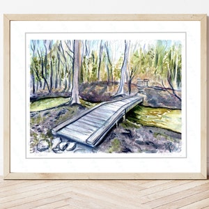Appalachian Trail Art Print, Thru Hiker Gift, Approach Trail Watercolor Landscape Artwork